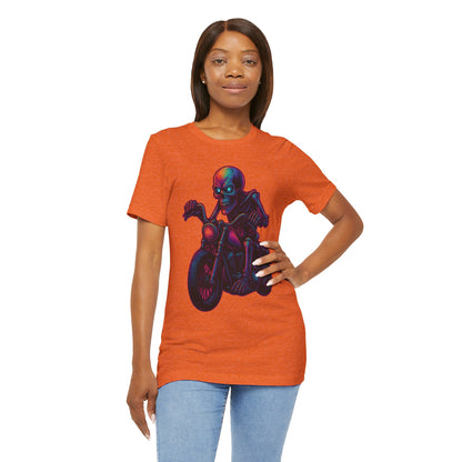 Neon Gashadokuro Harley Rider Tattoo Style Shirt Horror Yokai Streetwear for Adults Biker Dad Gift Japanese Art Tee