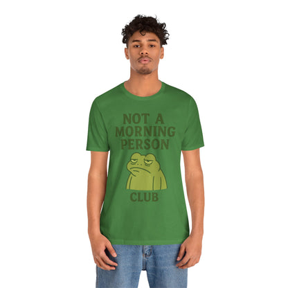 Not a Morning Person Club Sleepy Frog Shirt Funny Coffee Before Talk Tee Kawaii Aesthetic Gift for Dad Cozy Graphic Top