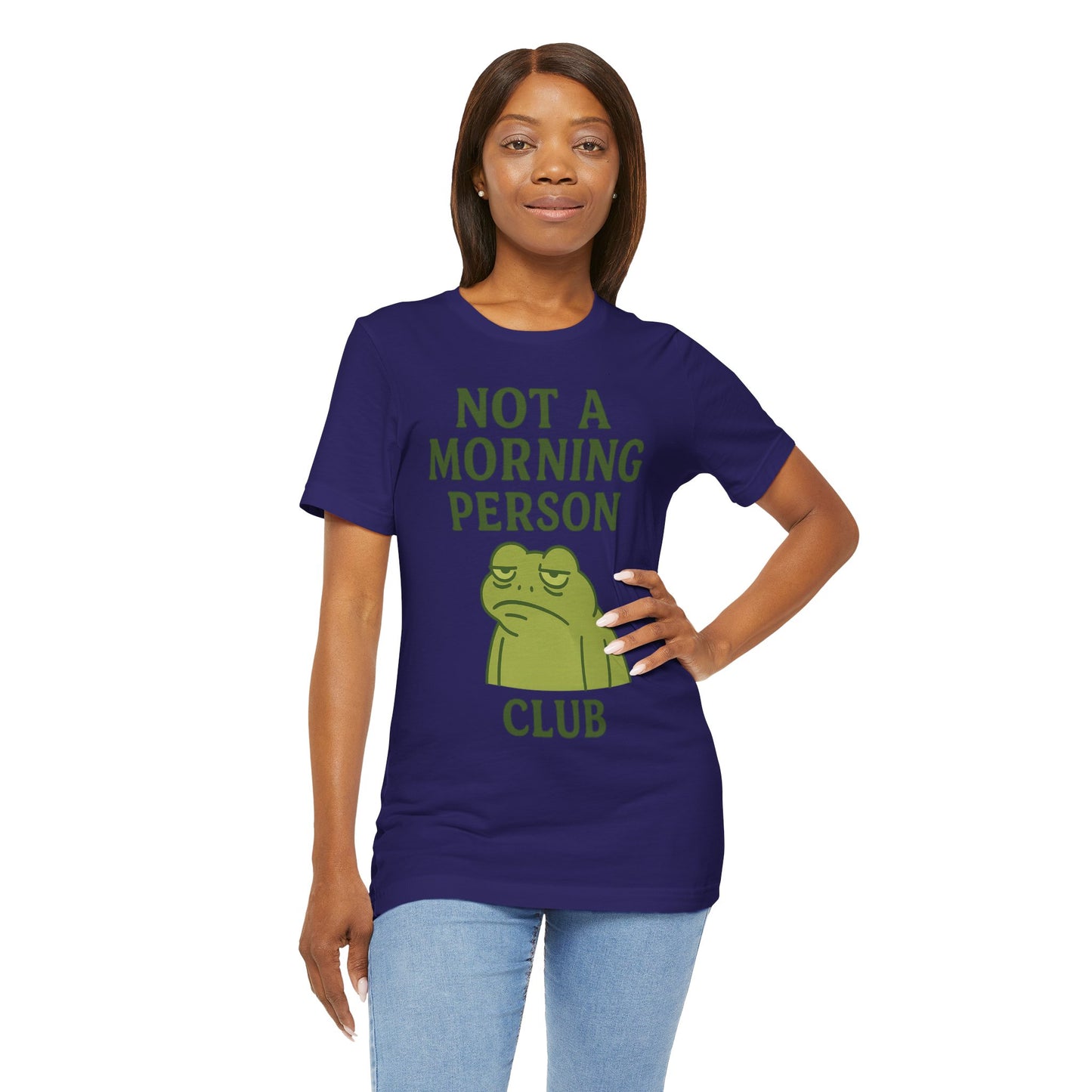 Not a Morning Person Club Sleepy Frog Shirt Funny Coffee Before Talk Tee Kawaii Aesthetic Gift for Dad Cozy Graphic Top