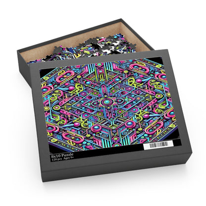 Futuristic Neon Circuit Puzzle-Ultra-Detailed Geometric Jigsaw for Adults | Sci-Fi Abstract Challenge (1000+ Pieces)
