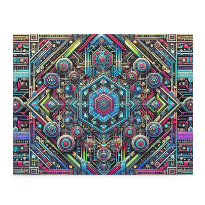 Futuristic Neon Circuit Puzzle-Ultra-Detailed Geometric Jigsaw for Adults | Sci-Fi Abstract Challenge (1000+ Pieces)