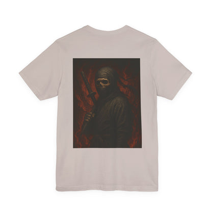 Dark Ninja Skull T-Shirt - Japanese Horror Art, Ninja Skeleton Graphic Tee, High-Detail Gothic Warrior Shirt, Unisex Streetwear