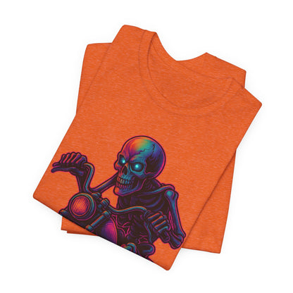 Neon Gashadokuro Harley Rider Tattoo Style Shirt Horror Yokai Streetwear for Adults Biker Dad Gift Japanese Art Tee