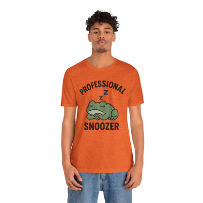 Professional Snoozer Frog Shirt Funny Sleepy Tee Night Owl Top Coffee First Gift for Dad Cute Graphic Cozy Loungewear