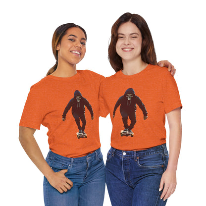 Skull Hoodie Skater T Shirt Urban Streetwear Skateboard Graphic Tee Gothic Horror Skate Style Gift for Dad Teen Boys Halloween Vibe