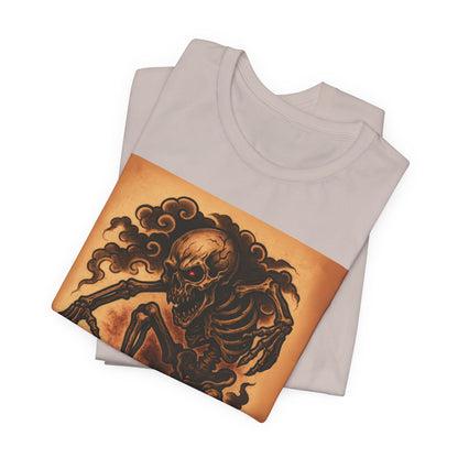 Gashadokuro Skeleton Skateboard Jump Tattoo-Style Shirt - Horror Yokai Streetwear for Adults, Skater Dad Gift, Japanese Folklore Tee