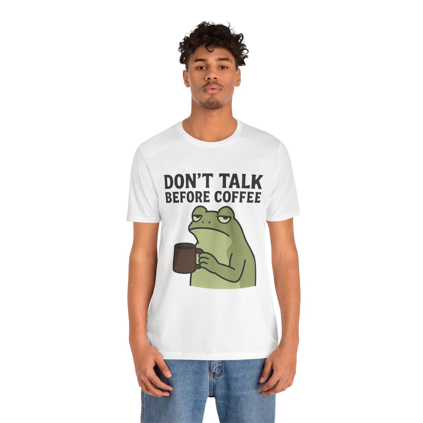 Don't Talk Before Coffee Grumpy Frog Shirt Funny Coffee Lover Tee Not A Morning Person Introvert Dad Gift Barista Graphic