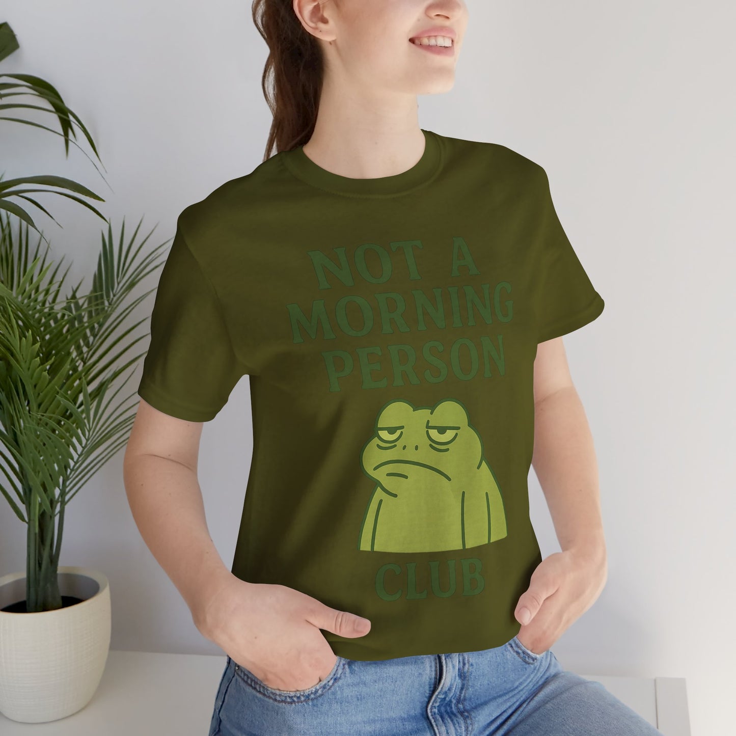 Not a Morning Person Club Sleepy Frog Shirt Funny Coffee Before Talk Tee Kawaii Aesthetic Gift for Dad Cozy Graphic Top
