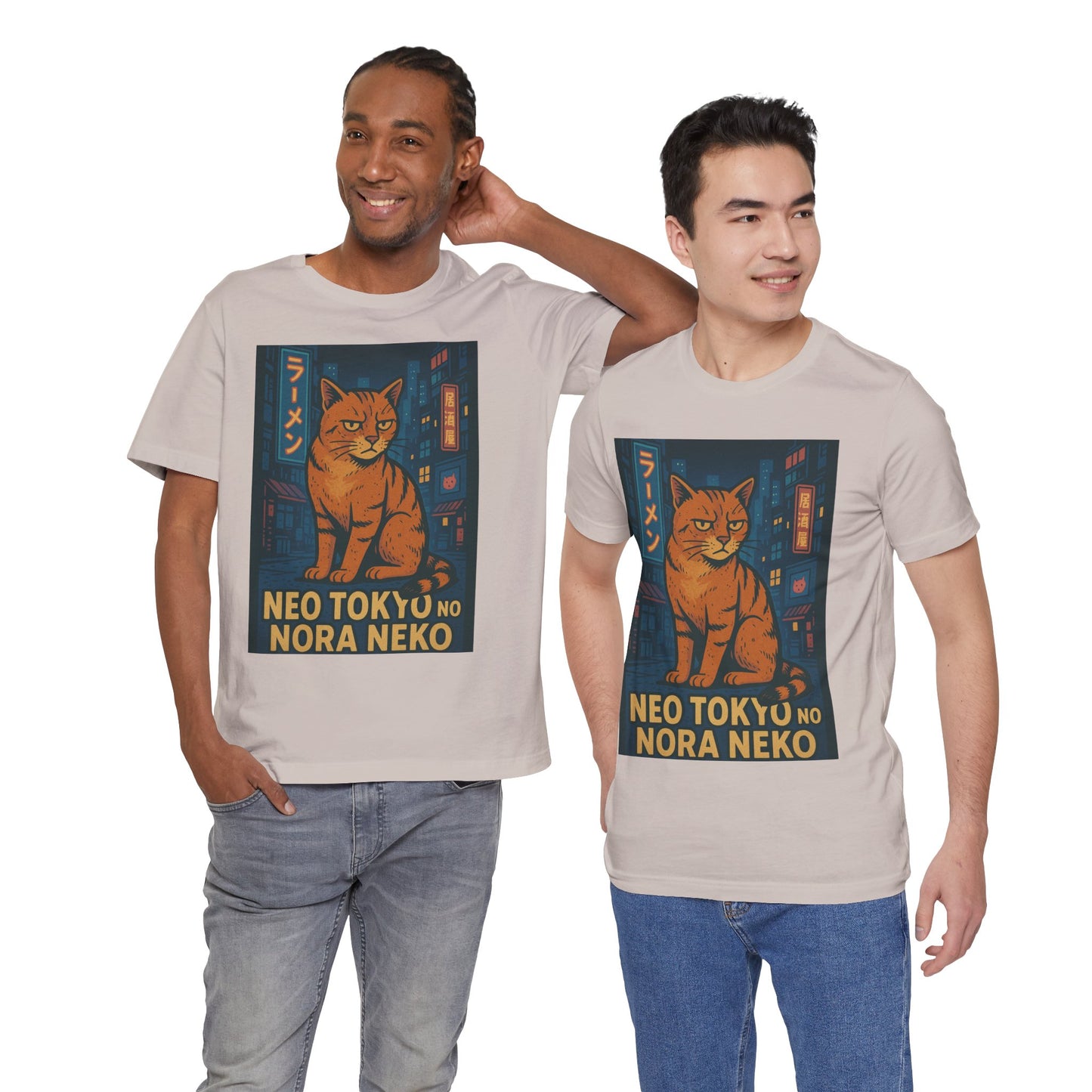 Neo Tokyo Stray Cat Shirt Retro Anime Poster Style Nora Neko Tee Ramen Izakaya Night Graphic Japan Streetwear Gift for Dad