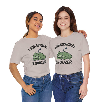 Professional Snoozer Frog Shirt Funny Sleepy Tee Night Owl Top Coffee First Gift for Dad Cute Graphic Cozy Loungewear