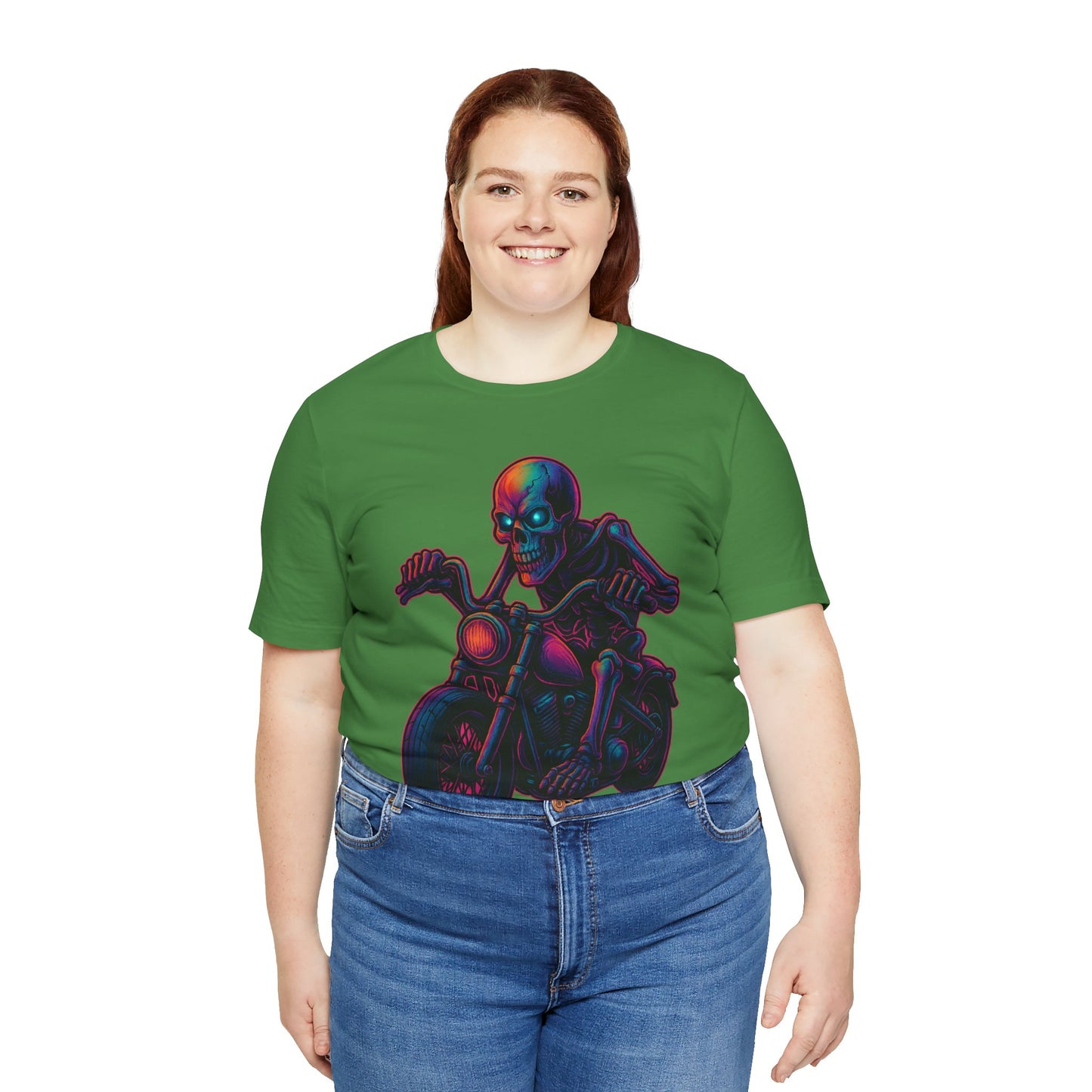 Neon Gashadokuro Harley Rider Tattoo Style Shirt Horror Yokai Streetwear for Adults Biker Dad Gift Japanese Art Tee