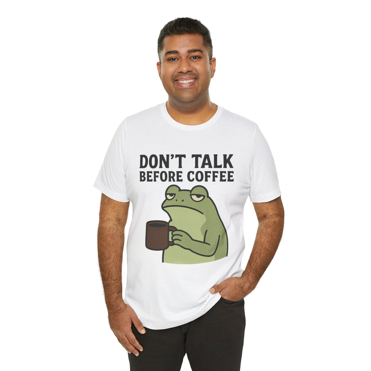 Don't Talk Before Coffee Grumpy Frog Shirt Funny Coffee Lover Tee Not A Morning Person Introvert Dad Gift Barista Graphic
