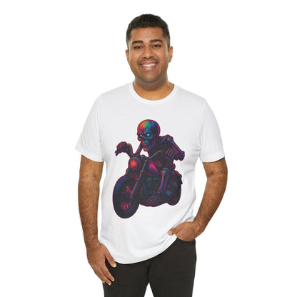 Neon Gashadokuro Harley Rider Tattoo Style Shirt Horror Yokai Streetwear for Adults Biker Dad Gift Japanese Art Tee