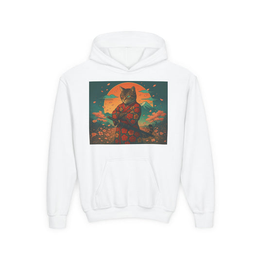 Youth Cat-Themed Hoodie, Cool and Cozy Sweatshirt for Kids, Ideal for Gifts, School Days, and Casual Outings, Unisex
