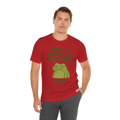 Not a Morning Person Club Sleepy Frog Shirt Funny Coffee Before Talk Tee Kawaii Aesthetic Gift for Dad Cozy Graphic Top