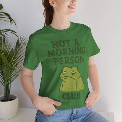 Not a Morning Person Club Sleepy Frog Shirt Funny Coffee Before Talk Tee Kawaii Aesthetic Gift for Dad Cozy Graphic Top