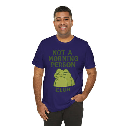 Not a Morning Person Club Sleepy Frog Shirt Funny Coffee Before Talk Tee Kawaii Aesthetic Gift for Dad Cozy Graphic Top