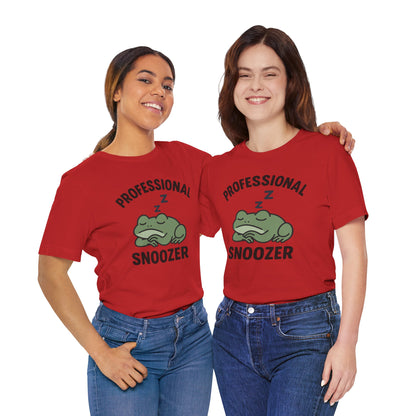 Professional Snoozer Frog Shirt Funny Sleepy Tee Night Owl Top Coffee First Gift for Dad Cute Graphic Cozy Loungewear