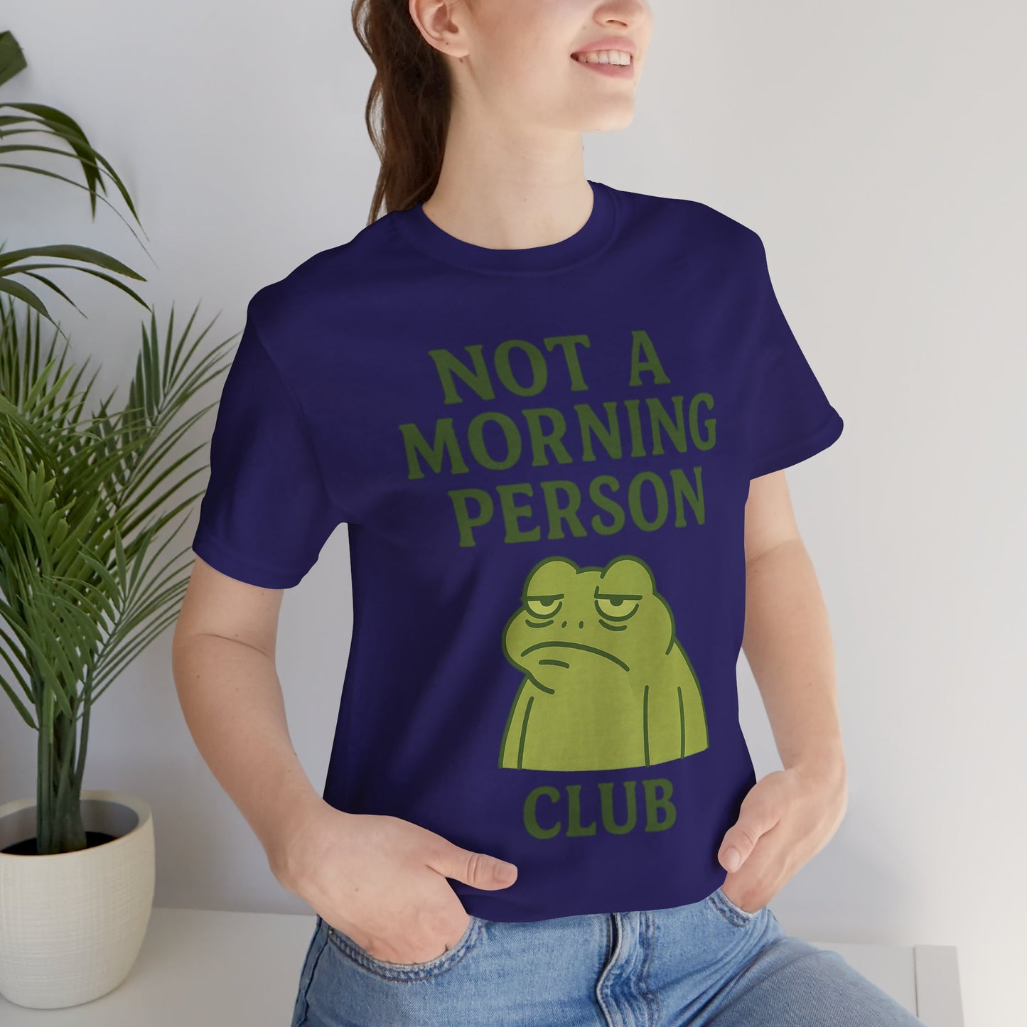 Not a Morning Person Club Sleepy Frog Shirt Funny Coffee Before Talk Tee Kawaii Aesthetic Gift for Dad Cozy Graphic Top