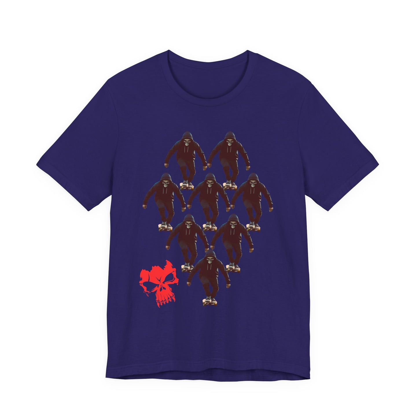 Skull Hoodie Skater T Shirt Urban Streetwear Skateboard Graphic Tee Gothic Horror Skate Style Gift for Dad Teen Boys Halloween Vibe