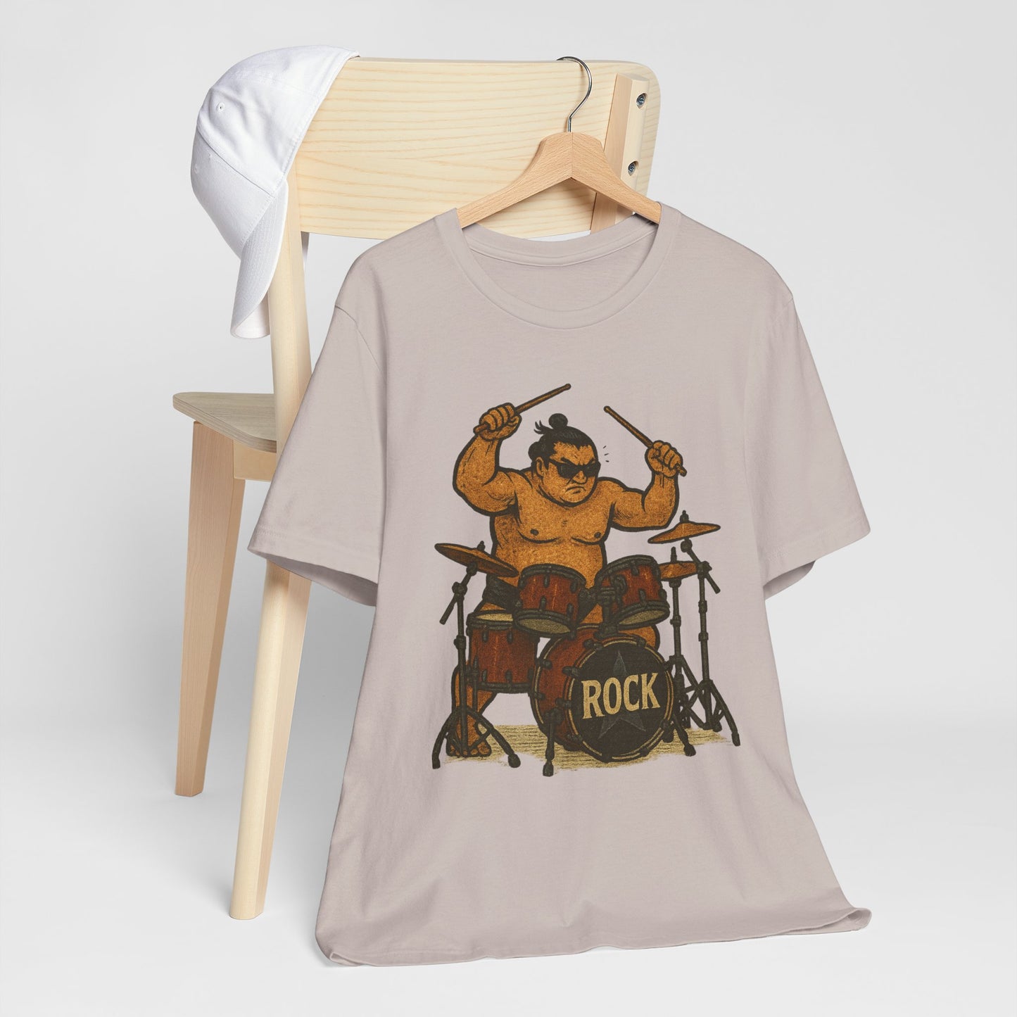Sumo Drummer Graphic Tee Japanese Sumo Playing Drums Shirt for Music Lovers Band Dads Birthday Gift Festival Wear Streetwear Art