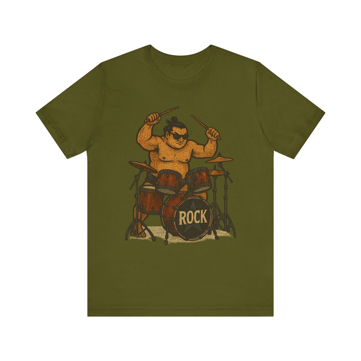 Sumo Drummer Graphic Tee Japanese Sumo Playing Drums Shirt for Music Lovers Band Dads Birthday Gift Festival Wear Streetwear Art