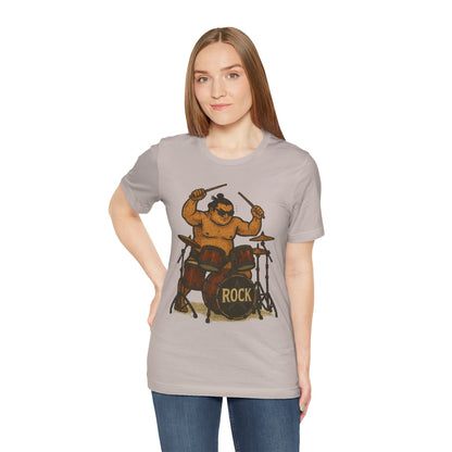 Sumo Drummer Graphic Tee Japanese Sumo Playing Drums Shirt for Music Lovers Band Dads Birthday Gift Festival Wear Streetwear Art