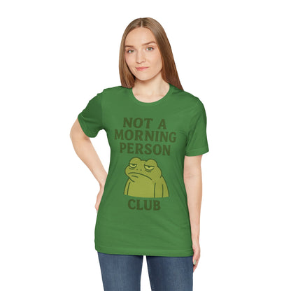 Not a Morning Person Club Sleepy Frog Shirt Funny Coffee Before Talk Tee Kawaii Aesthetic Gift for Dad Cozy Graphic Top