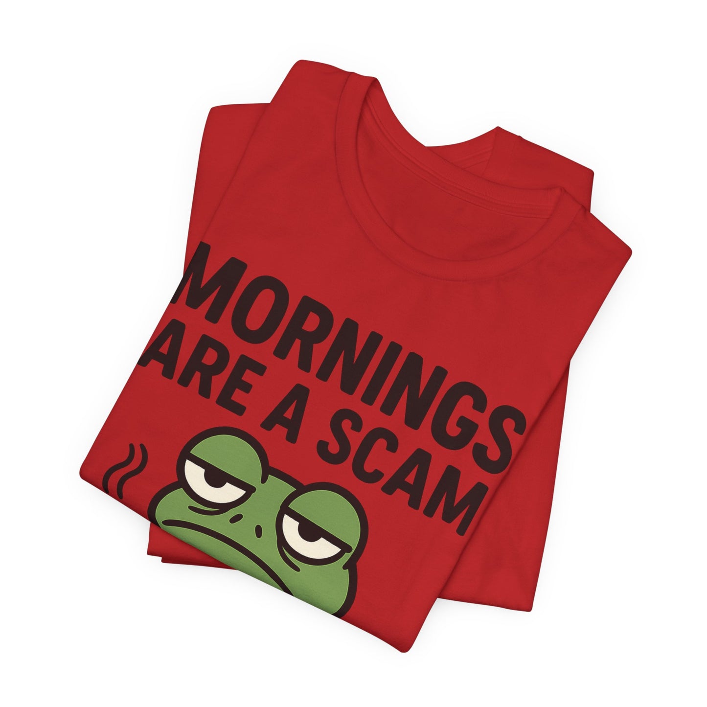 Mornings Are a Scam Frog Shirt Funny Sleepy Tee Night Owl Top Coffee First Gift for Dad Cute Graphic Loungewear Aesthetic