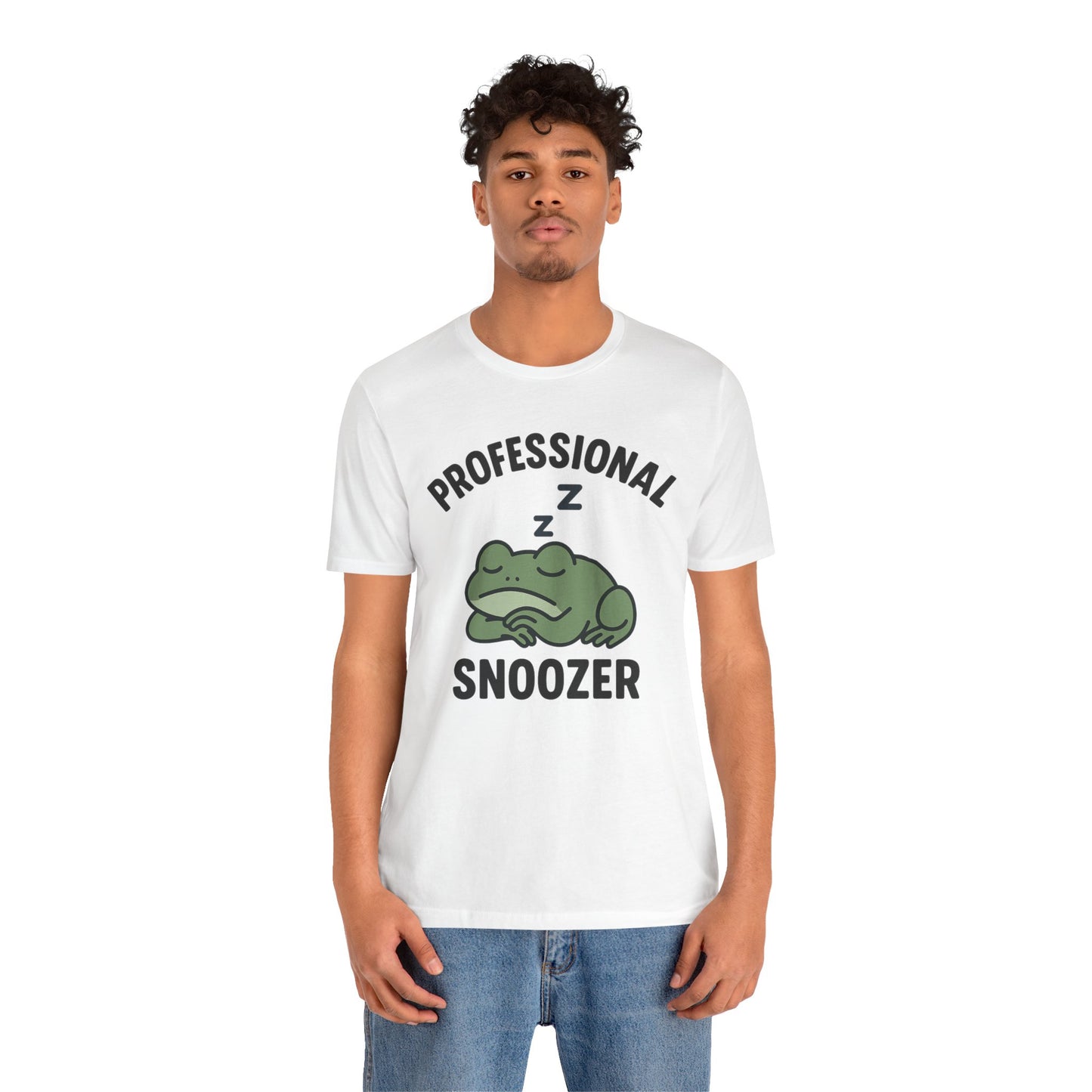 Professional Snoozer Frog Shirt Funny Sleepy Tee Night Owl Top Coffee First Gift for Dad Cute Graphic Cozy Loungewear