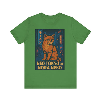 Neo Tokyo Stray Cat Shirt Retro Anime Poster Style Nora Neko Tee Ramen Izakaya Night Graphic Japan Streetwear Gift for Dad