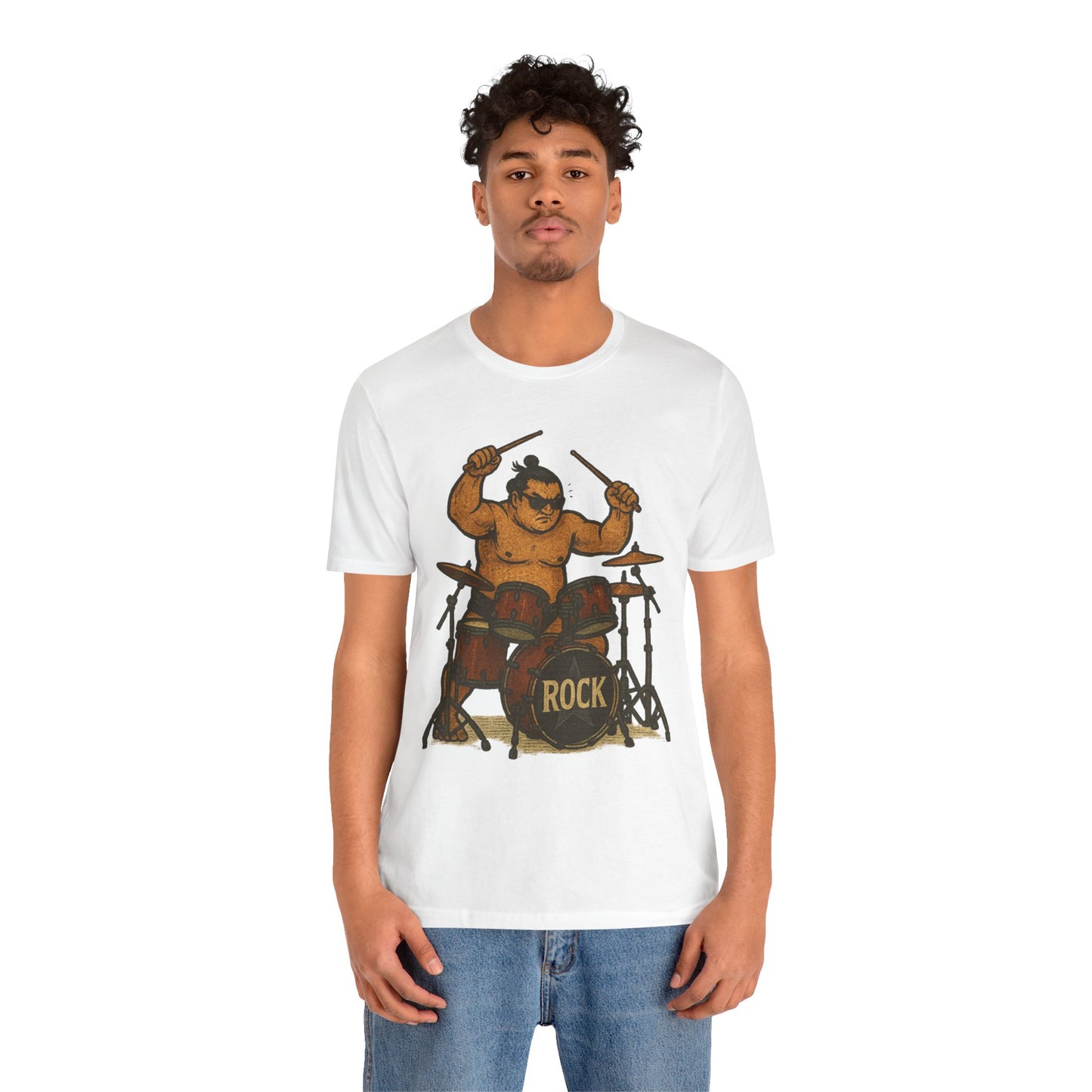 Sumo Drummer Graphic Tee Japanese Sumo Playing Drums Shirt for Music Lovers Band Dads Birthday Gift Festival Wear Streetwear Art