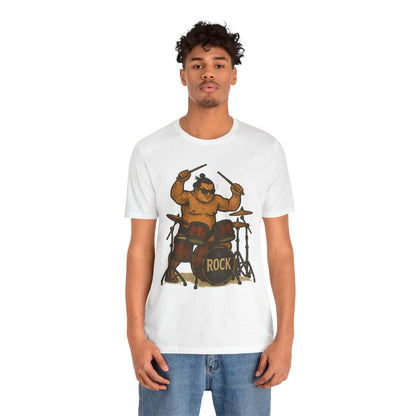 Sumo Drummer Graphic Tee Japanese Sumo Playing Drums Shirt for Music Lovers Band Dads Birthday Gift Festival Wear Streetwear Art
