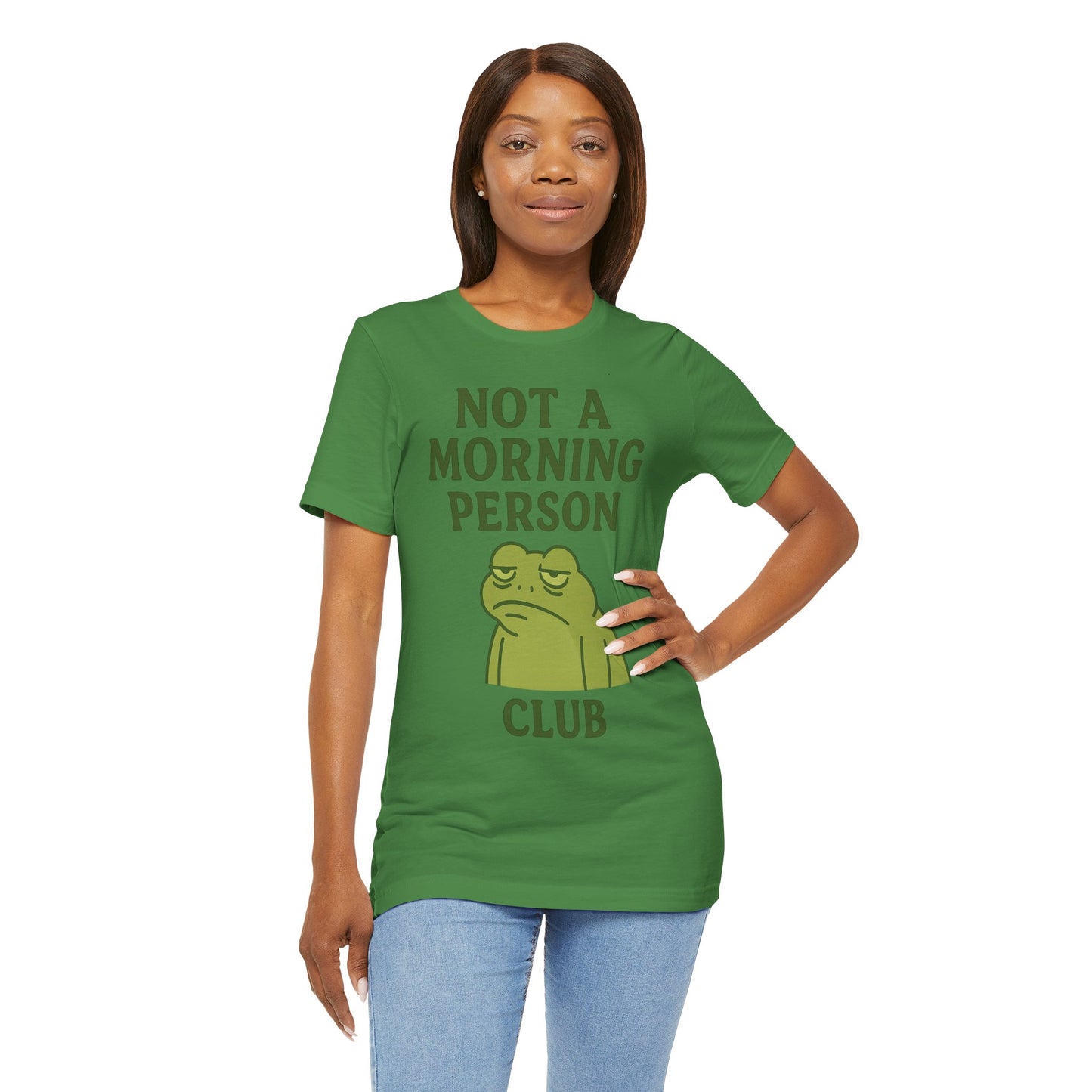 Not a Morning Person Club Sleepy Frog Shirt Funny Coffee Before Talk Tee Kawaii Aesthetic Gift for Dad Cozy Graphic Top