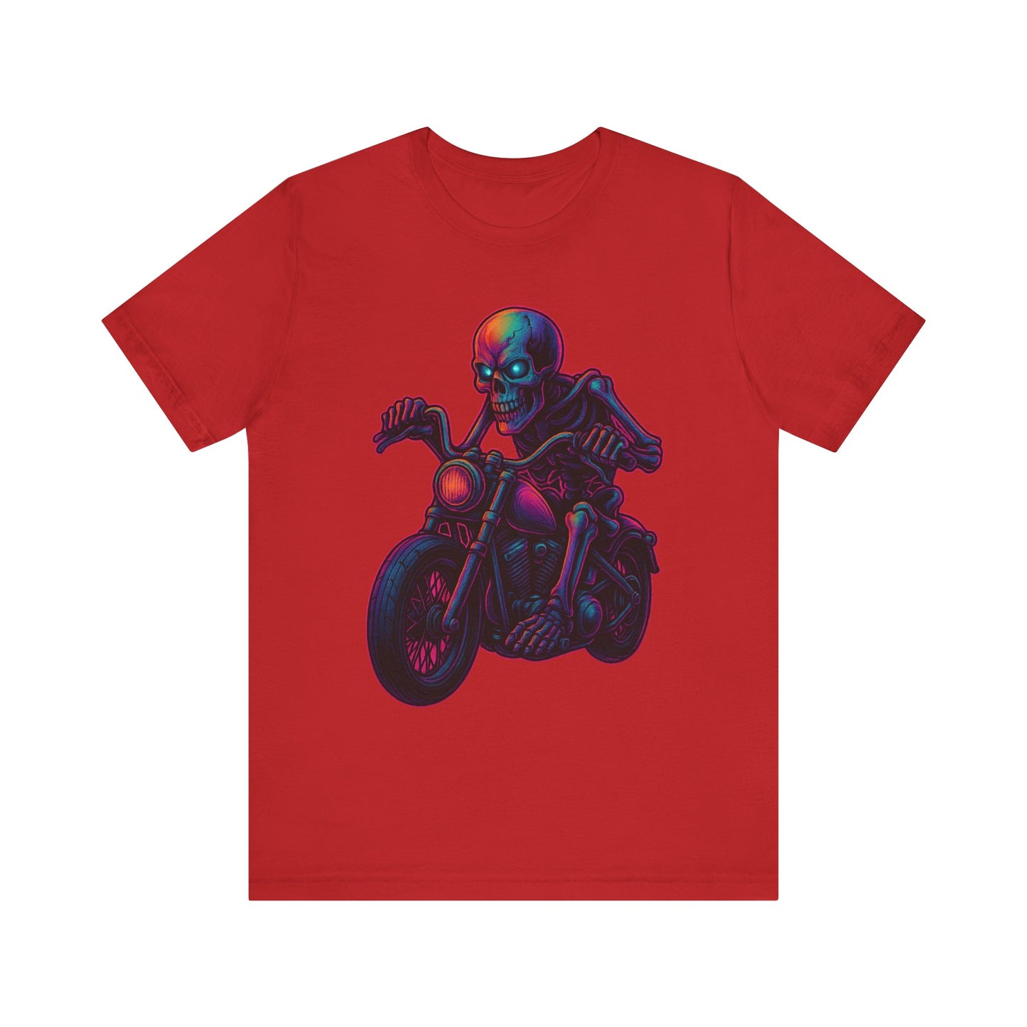 Neon Gashadokuro Harley Rider Tattoo Style Shirt Horror Yokai Streetwear for Adults Biker Dad Gift Japanese Art Tee